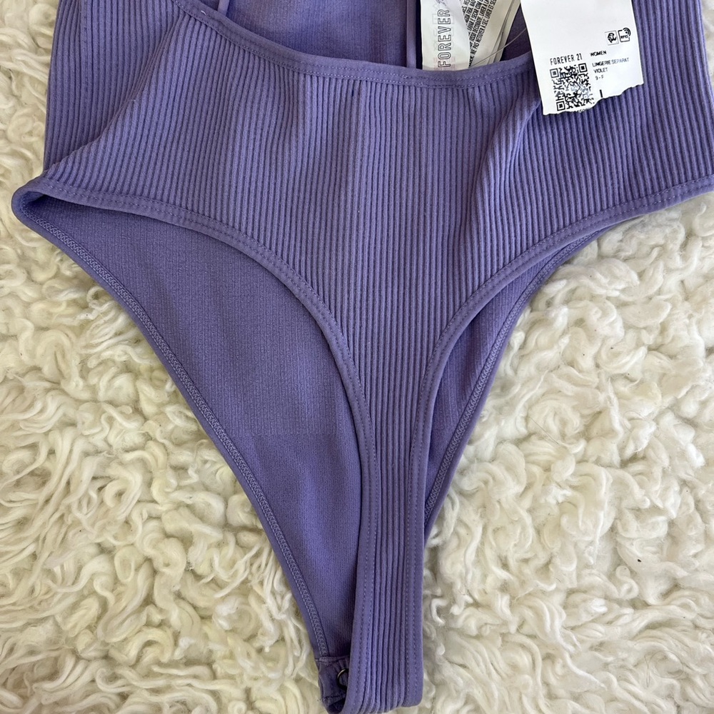 Forever 21 Purple Ribbed Bodysuit - Picture 5 of 5